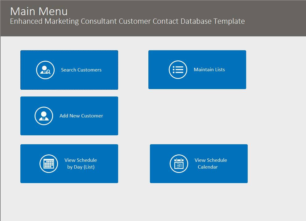 Marketing Consultant Enhanced Contact Template | Contact Database